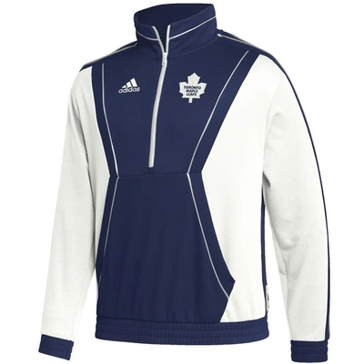 Shop Adidas Originals Adidas Blue Toronto Maple Leafs Team Classics Half-zip Jacket