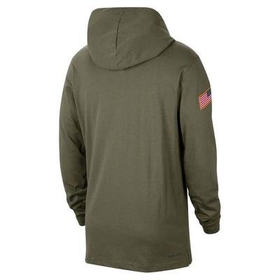 Shop Jordan Brand Olive Michigan Wolverines Military Pack Long Sleeve Hoodie T-shirt