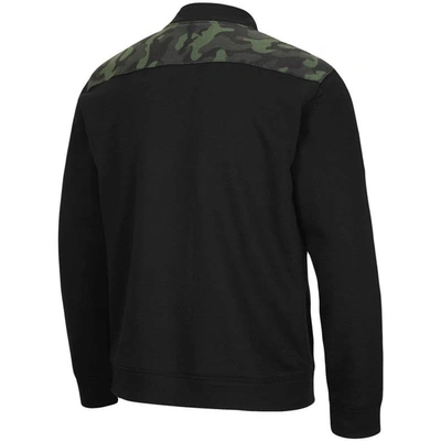 Colosseum Men's Black Iowa State Cyclones Oht Military-inspired Appreciation Commo Fleece Quarter-zip Jacket In Black