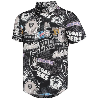 Shop Foco Black Las Vegas Raiders Thematic Button-up Shirt