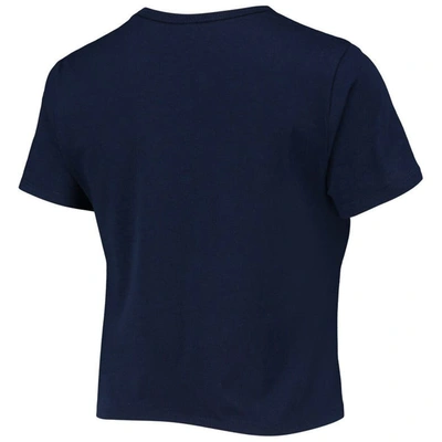 Shop Zoozatz Navy Penn State Nittany Lions Core Laurels Cropped T-shirt