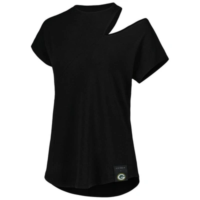 Shop Kiya Tomlin Black Green Bay Packers Cut Out Tri-blend Shirt