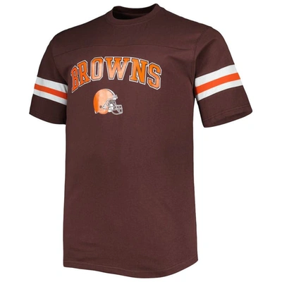 Shop Profile Brown Cleveland Browns Big & Tall Arm Stripe T-shirt