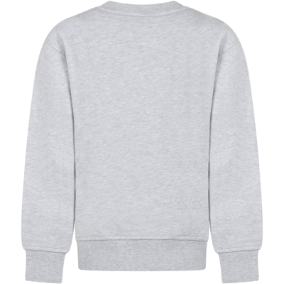 Shop Msgm Grey Sweatshirt For Boy With Logo