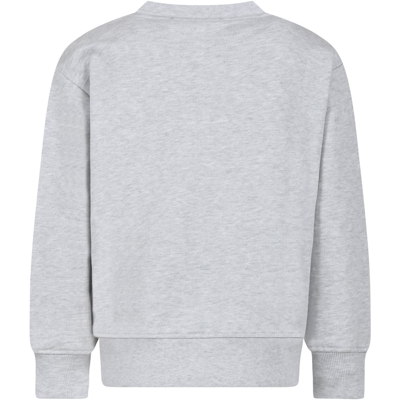 Shop Msgm Gray Sweatshirt For Kids With Logo In Grey