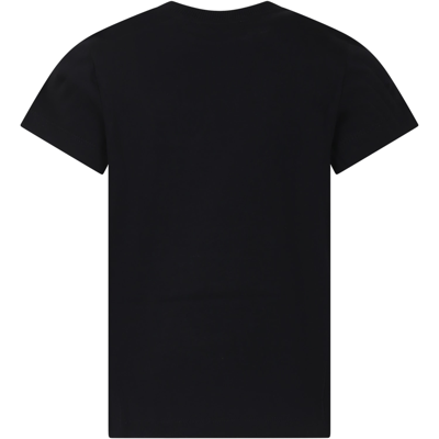 Shop Moschino Black T-shirt For Kids With Teddy Bears Print