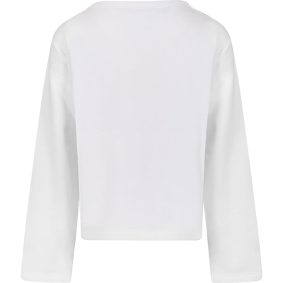 Shop Marni White Sweatshirt For Girl With Logo
