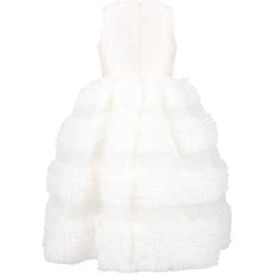 Shop Elie Saab White Dress For Girl With Logo