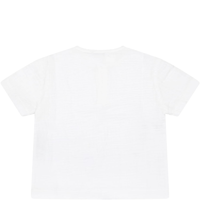 Shop Le Petit Coco Beige T-shirt For Baby Kids In White
