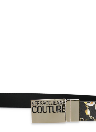 Shop Versace Jeans Couture Belt With Logo In Black