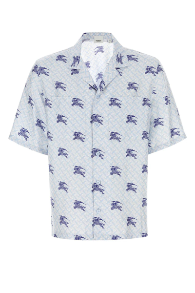 Burberry Ekd Tb-monogram Pyjama Shirt In Blue