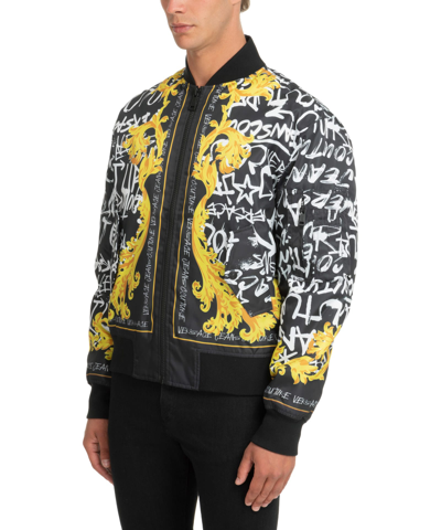 Shop Versace Jeans Couture Bomber Jacket In Black