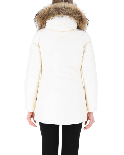 Shop Woolrich Hooded Padded Parka Coat In White