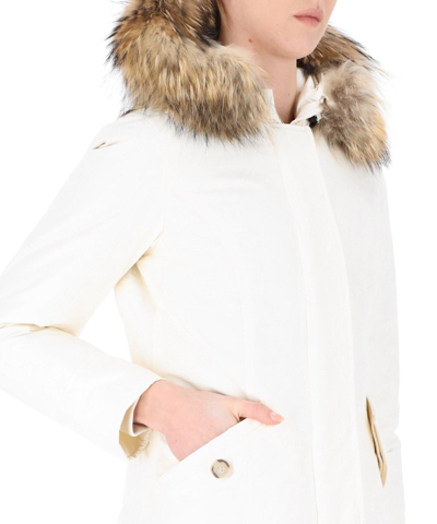 Shop Woolrich Hooded Padded Parka Coat In White