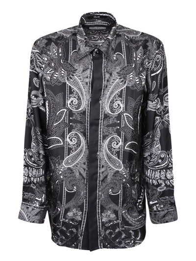 Shop Philipp Plein Paisley Printed Long-sleeved Shirt In Black