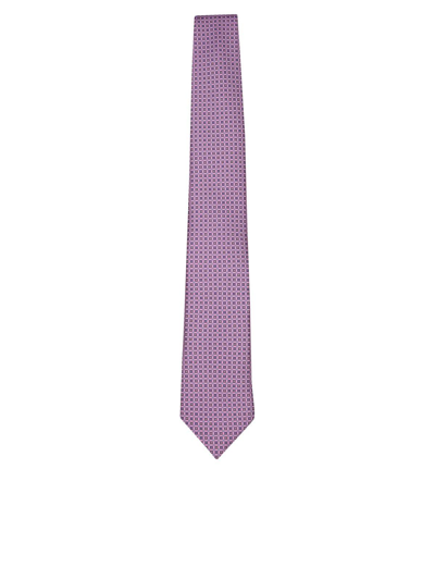 Shop Zegna Geometric-printed Pointed Tip Tie In Pink