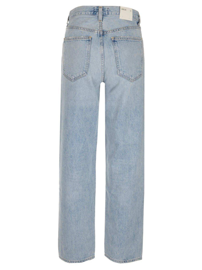 Shop Agolde Criss Cross Upsized Jeans In Azzurro