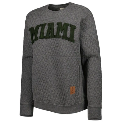 Shop Pressbox Heather Charcoal Miami Hurricanes Moose Quilted Pullover Sweatshirt