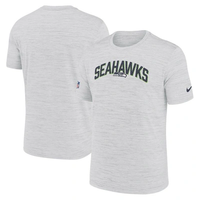 Shop Nike White Seattle Seahawks Sideline Velocity Athletic Stack Performance T-shirt