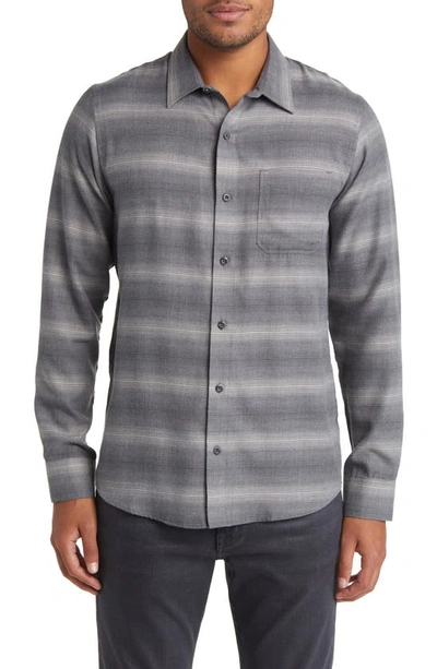 Shop Travismathew Cloud Flannel Button-up Shirt In Quiet Shade/moonbe