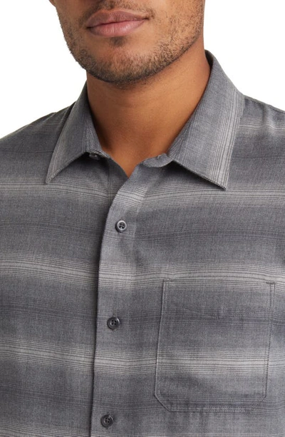 Shop Travismathew Cloud Flannel Button-up Shirt In Quiet Shade/moonbe