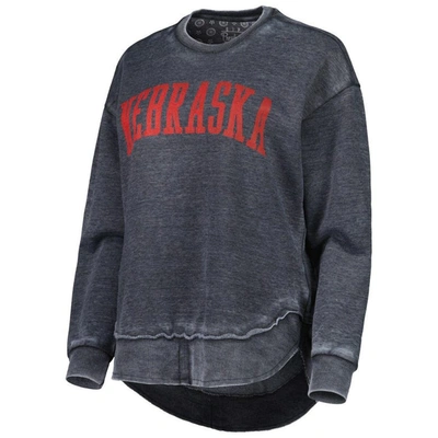 Pressbox Black Nebraska Huskers Vintage Wash Pullover Sweatshirt In Black
