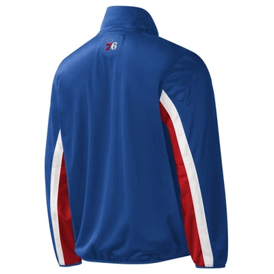 Shop G-iii Sports By Carl Banks Royal Philadelphia 76ers Contender Wordmark Full-zip Track Jacket