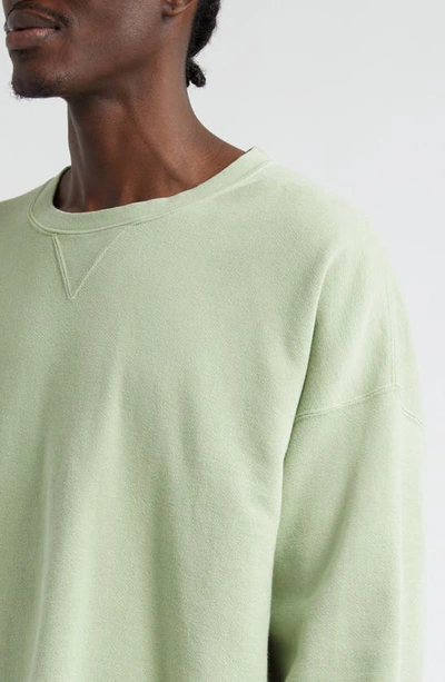 Shop Visvim Amplus Cotton Blend Fleece Sweatshirt In Light Green