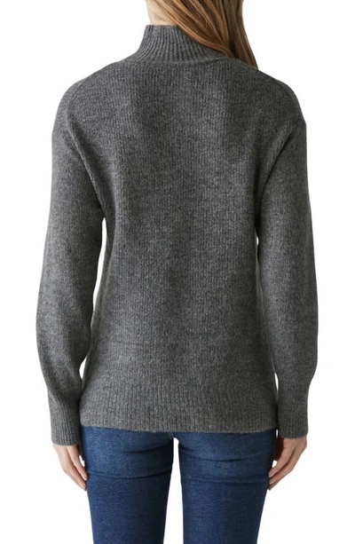 Shop Michael Stars Zion Mock Neck Sweater In Charcoal