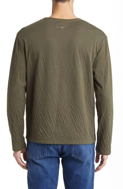 Shop Rag & Bone Kerwin Double Layer Long Sleeve Cotton T-shirt In Olivemult