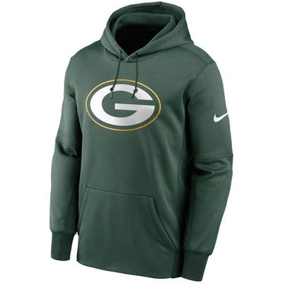 Shop Nike Green Green Bay Packers Fan Gear Primary Logo Therma Performance Pullover Hoodie