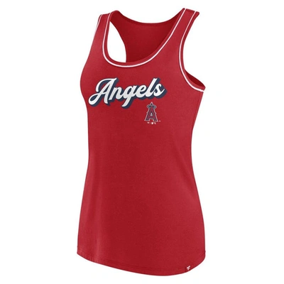 Shop Fanatics Branded Red Los Angeles Angels Wordmark Logo Racerback Tank Top