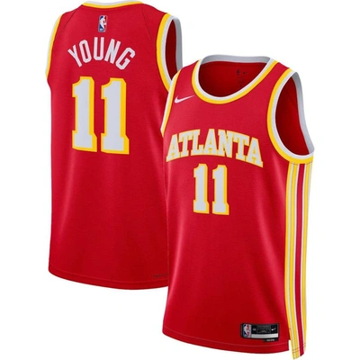Shop Nike Unisex  Trae Young Red Atlanta Hawks Swingman Jersey