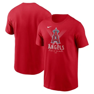 Shop Nike Red Los Angeles Angels Light Up The Halo Local Team T-shirt