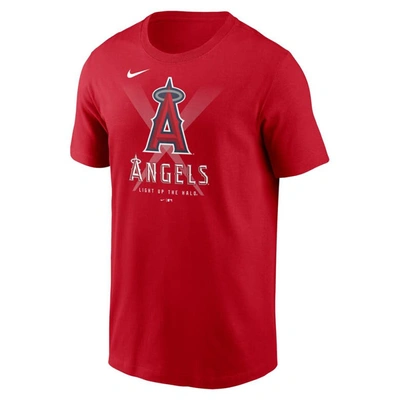 Shop Nike Red Los Angeles Angels Light Up The Halo Local Team T-shirt