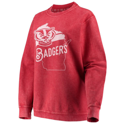 Shop Pressbox Red Wisconsin Badgers Comfy Cord Corduroy Crewneck Sweatshirt