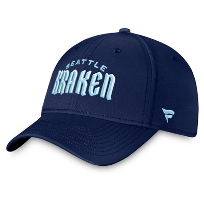 Shop Fanatics Branded Deep Sea Blue Seattle Kraken Wordmark Flex Hat In Navy