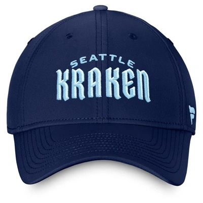 Shop Fanatics Branded Deep Sea Blue Seattle Kraken Wordmark Flex Hat In Navy