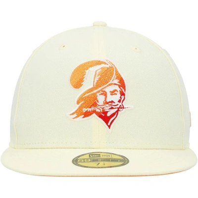Shop New Era Cream Tampa Bay Buccaneers Chrome Color Dim 59fifty Fitted Hat