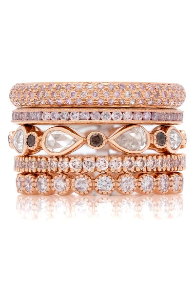 Sethi Couture Channel Set Diamond Ring In Rose Gold