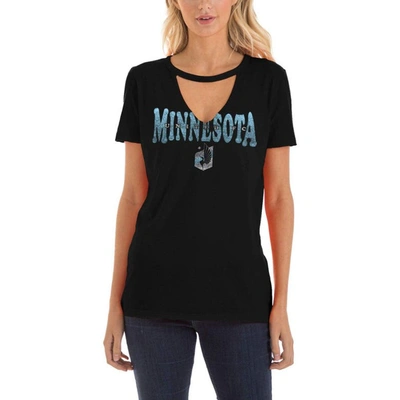 Shop 5th And Ocean By New Era 5th & Ocean By New Era Black Minnesota United Fc Athletic Baby V-neck T-shirt
