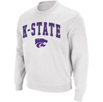 Shop Colosseum White Kansas State Wildcats Arch & Logo Crew Neck Sweatshirt