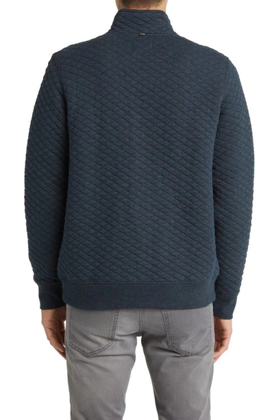Shop Billy Reid Half Zip Sweatshirt In Carbon Blue