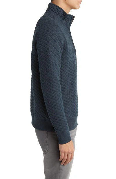 Shop Billy Reid Half Zip Sweatshirt In Carbon Blue