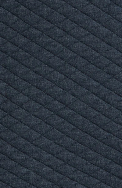 Billy Reid Diamond Quilt Half Zip Sweatshirt In Carbon Blue In Blue