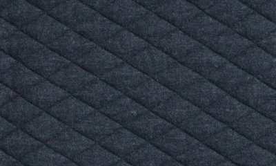 Billy Reid Diamond Quilt Half Zip Sweatshirt In Carbon Blue In Blue
