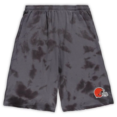 Shop Profile Charcoal Cleveland Browns Big & Tall Tie-dye Shorts