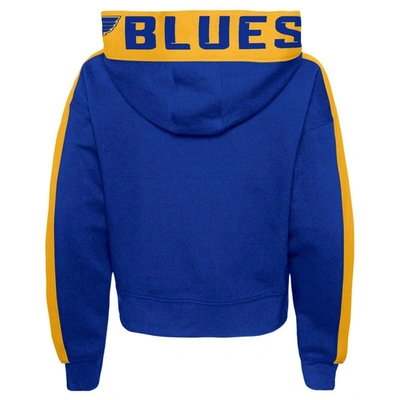 Shop Outerstuff Girls Youth Blue St. Louis Blues Record Setter Pullover Hoodie