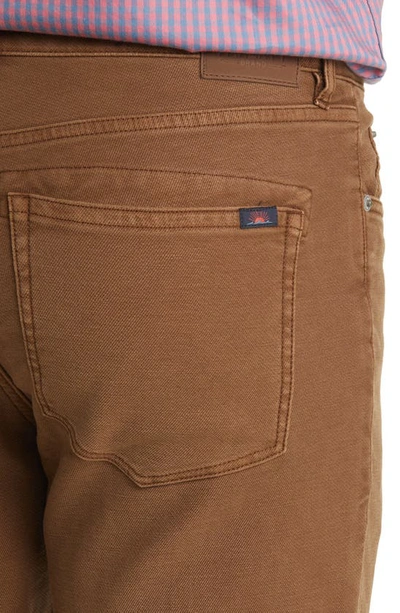 Shop Faherty Stretch Terry Slim Straight Leg Five-pocket Pants In Bark Brown