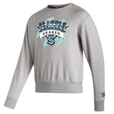 Shop Adidas Originals Adidas Gray Seattle Kraken Reverse Retro 2.0 Vintage Pullover Sweatshirt